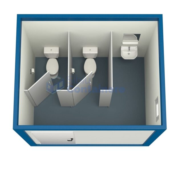 container sanitar sibiu 3metri 2wc albastru