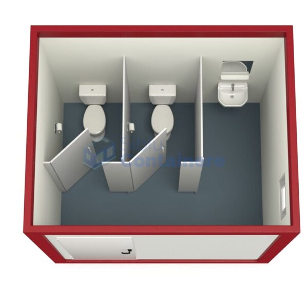 container sanitar sibiu 3metri 2wc rosu