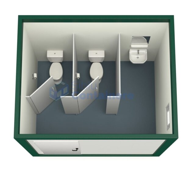container sanitar sibiu 3metri 2wc verde