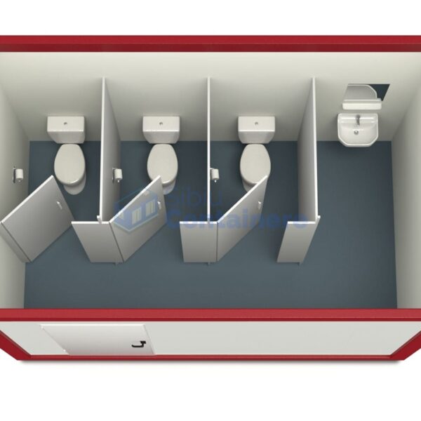 container sanitar sibiu 4metri 3wc rosu
