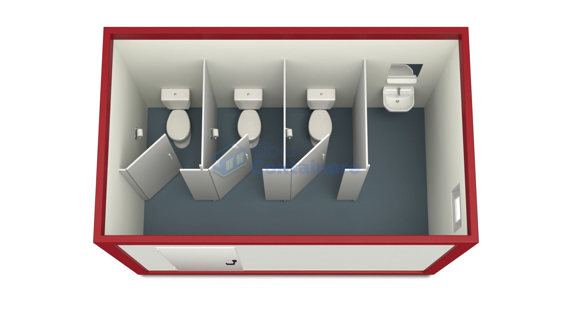 container sanitar sibiu 4metri 3wc rosu