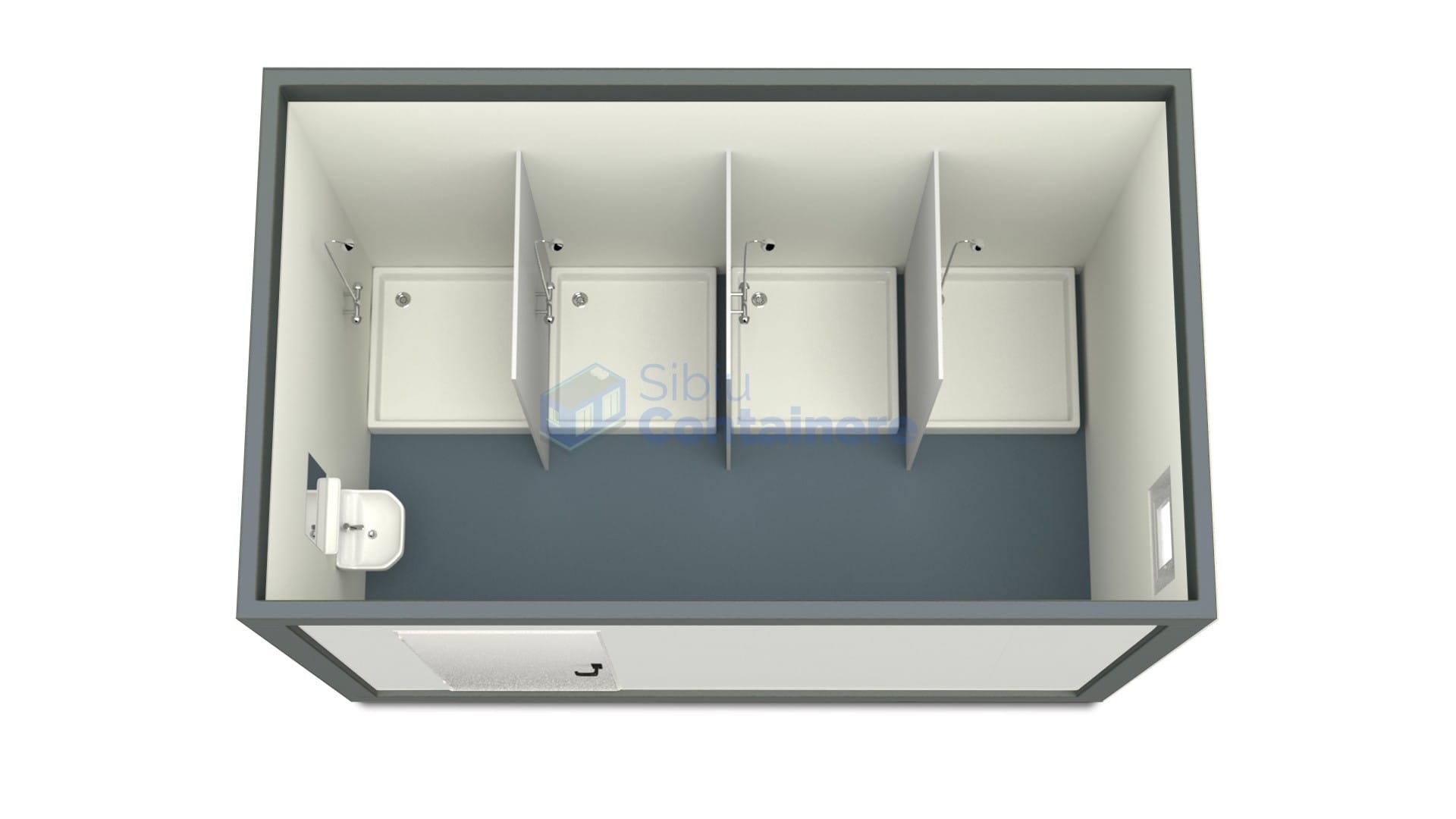 container sanitar sibiu 4metri 4dusuri gri